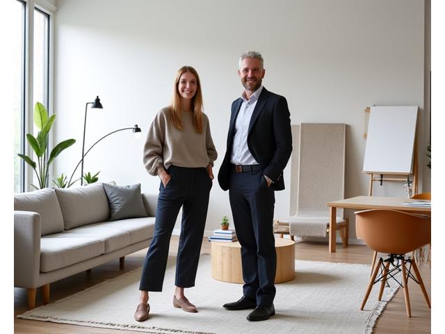 Geometri Hjem grunnleggere i et minimalistisk studio